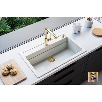 ALVEUS 1140443 - Keittiön pesuallas ATROX 79x50 cm graniitti/valkoinen