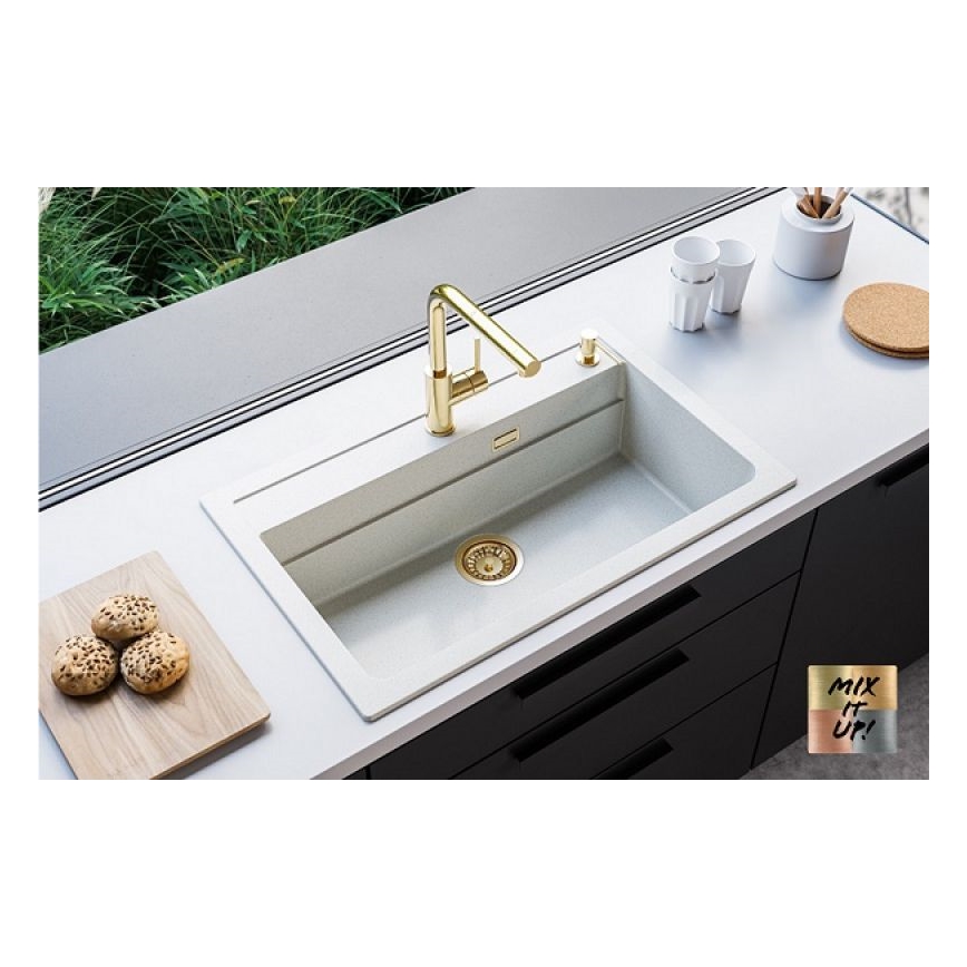 ALVEUS 1140443 - Keittiön pesuallas ATROX 79x50 cm graniitti/valkoinen