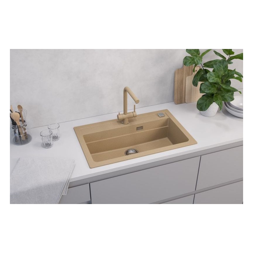 ALVEUS 1140445 - Keittiön pesuallas ATROX 79x50 cm graniitti/beige