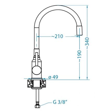 ALVEUS 1144427 - Pesualtaan hana joustavalla kädellä MINTAS 34 cm kiiltävä kromi/musta