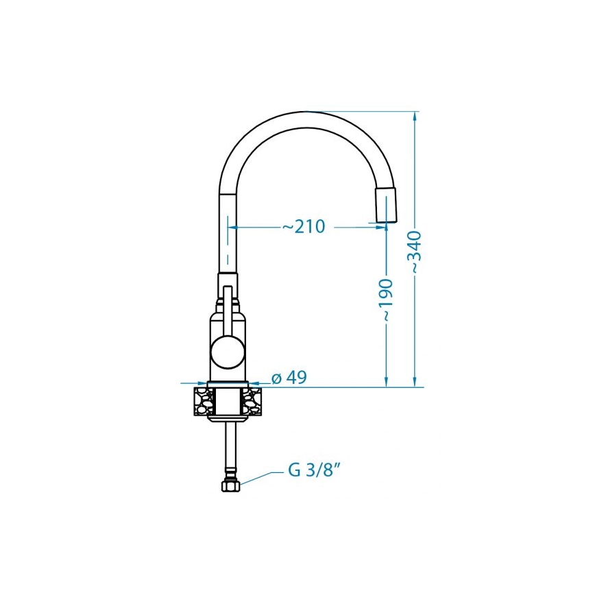 ALVEUS 1144427 - Pesualtaan hana joustavalla kädellä MINTAS 34 cm kiiltävä kromi/musta