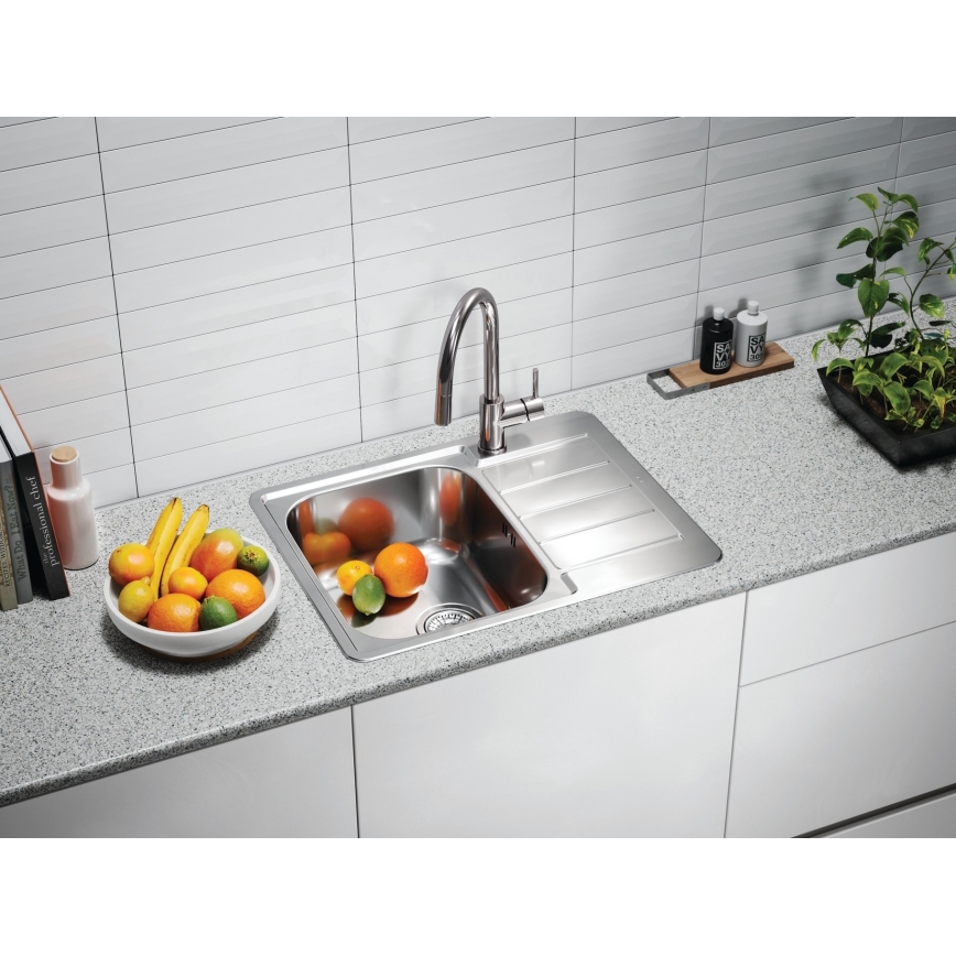 ALVEUS 1144603 - Keittiön pesuallas LINE 61,5x50 cm matta teräs/satin, ilman eksentriä