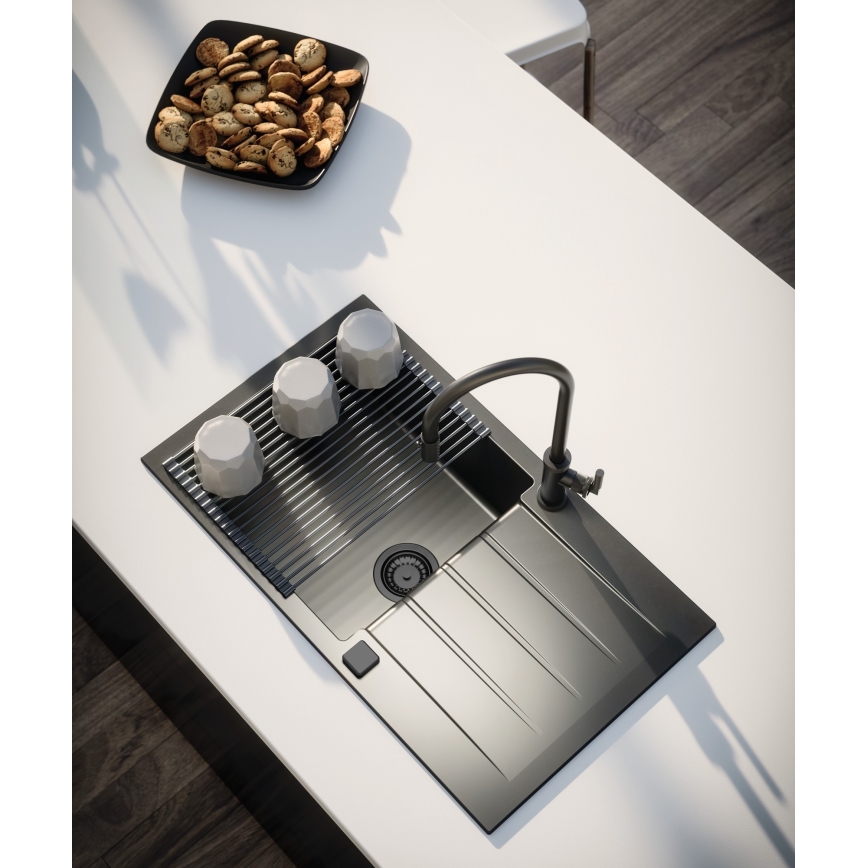 ALVEUS 1148159 - Keittiön pesuallas CADIT 79x50 cm graniitti/musta