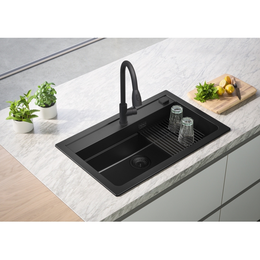 ALVEUS 1148163 - Keittiön pesuallas ATROX 79x50 cm graniitti/musta