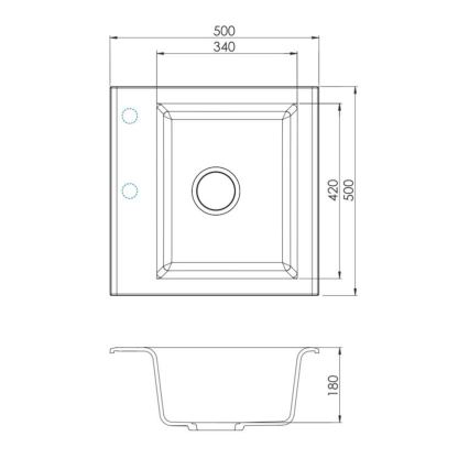 ALVEUS 1149111 - Keittiön pesuallas GEM 50x50 cm graniitti/beige