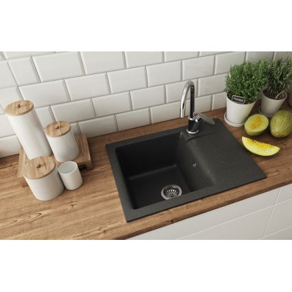 ALVEUS 1149116 - Keittiön pesuallas GEM 59x50 cm graniitti/musta