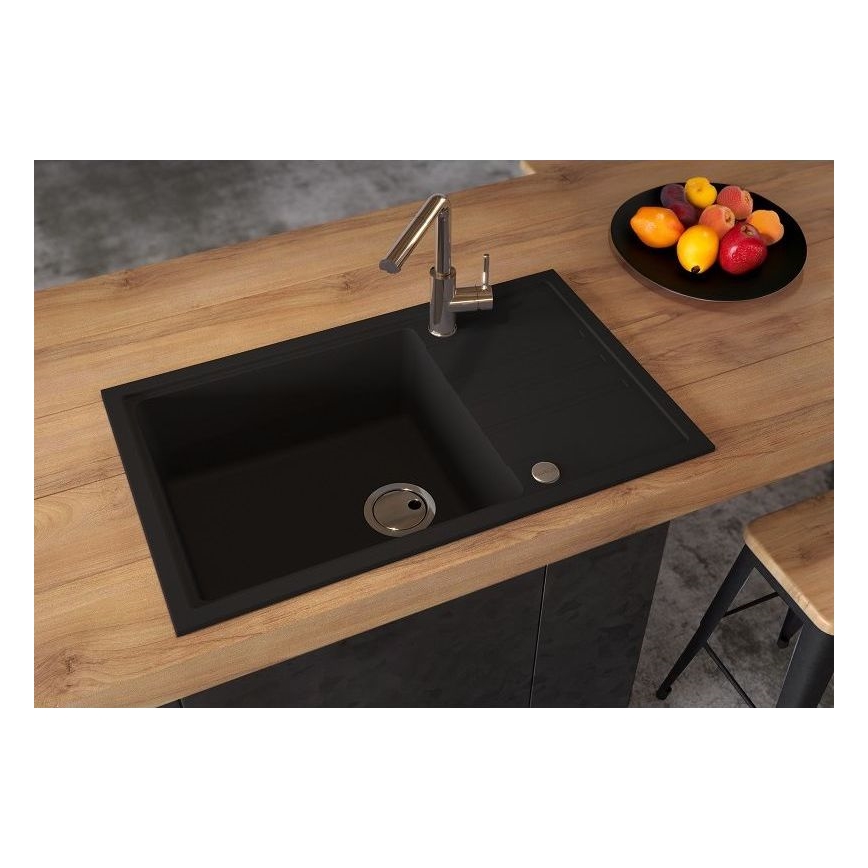 ALVEUS 1149117 - Keittiön pesuallas INTERMEZZO 78x48 cm graniitti/musta