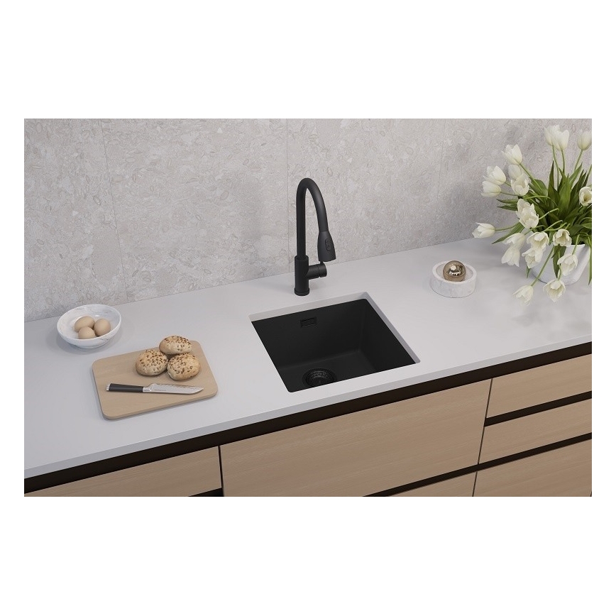 ALVEUS 1150048 - Keittiön pesuallas OMNI 45x45 cm graniitti/musta