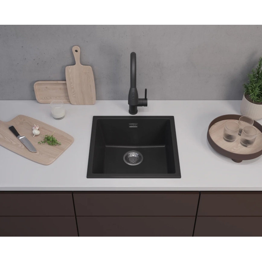ALVEUS 1150048 - Keittiön pesuallas OMNI 45x45 cm graniitti/musta