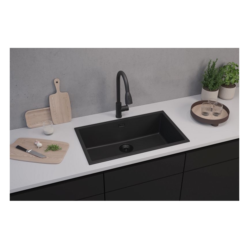 ALVEUS 1150064 - Keittiön pesuallas OMNI 75x45 cm graniitti/musta