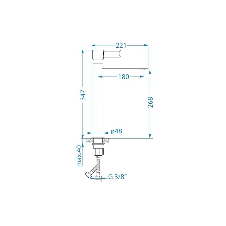 ALVEUS 1150752 - Keittiöhana MAYA 34,7 cm kiiltävä kromi