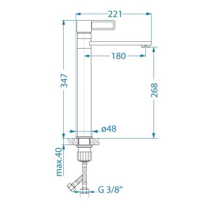 ALVEUS 1150752 - Pesualtaan hana MAYA 34,7 cm kiiltävä kromi