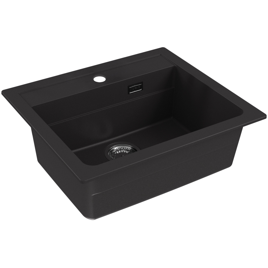ALVEUS SETA23228 - Keittiöallas ATROX 59x50 cm + keittiöhana MINTAS 34 cm, joustavalla juoksuputkella, graniitti/mattamusta