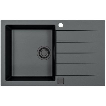 ALVEUS SETA23231 - Keittiöallas CADIT 79 x 50 cm + keittiöhana MINTAS 34 cm joustavalla juoksuputkella, graniitti/mattamusta