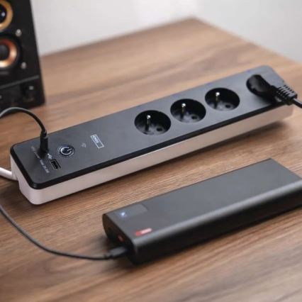 Älykäs jatko kaapeli kytkimellä GoSmart 4Z + 1xUSB-A + 1xUSB-C 2 m Wi-Fi Tuya