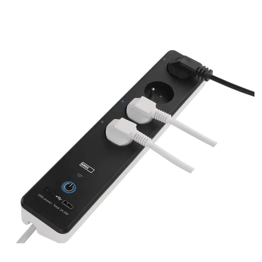 Älykäs jatko kaapeli kytkimellä GoSmart 4Z + 1xUSB-A + 1xUSB-C 2 m Wi-Fi Tuya