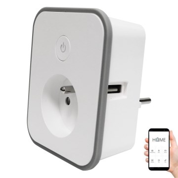 Älykäs pistoke kulutusmittarilla 3680W/230V + 2xUSB/12W/5V Wi-Fi