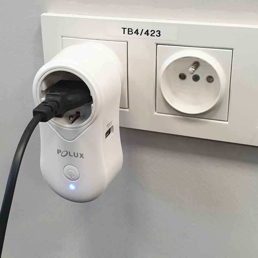 Älykäs pistoke SMART 3400W/230V Wi-Fi Tuya + USB SCHUKO