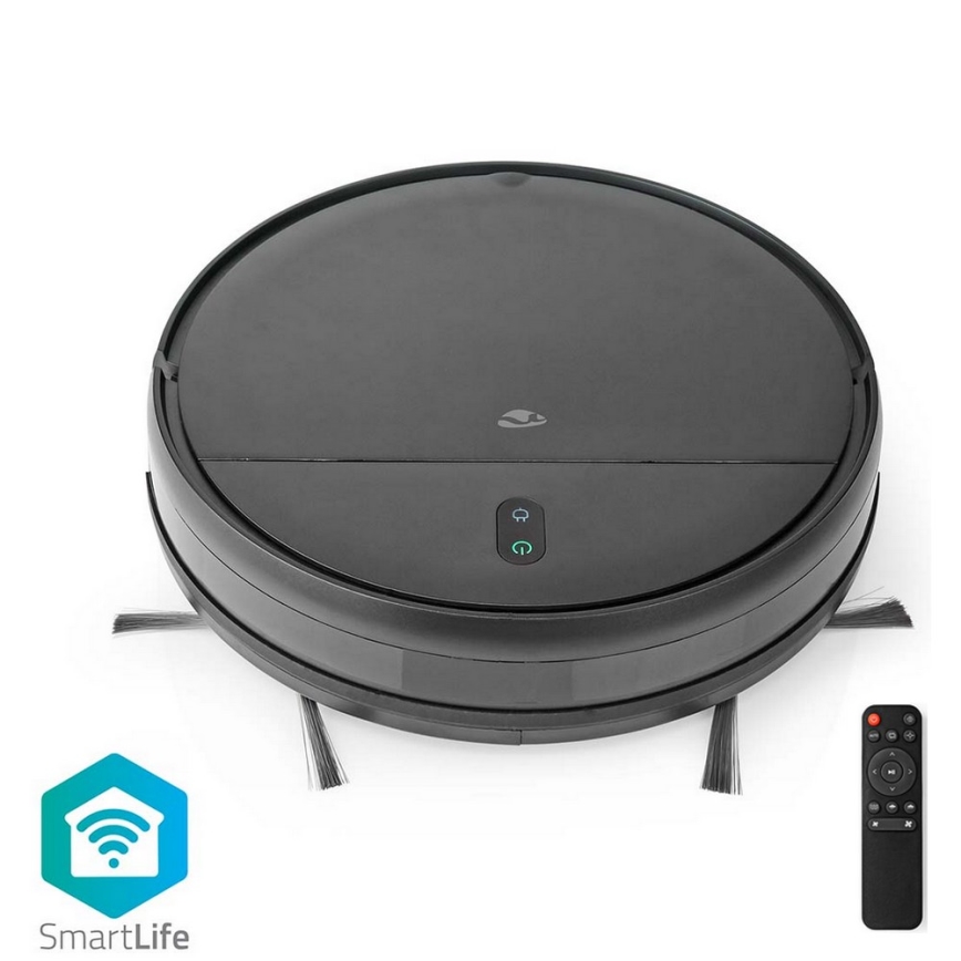 Älykäs robottipölynimuri mopilla 28W/2500 mAh Wi-Fi musta + kauko-ohjaus