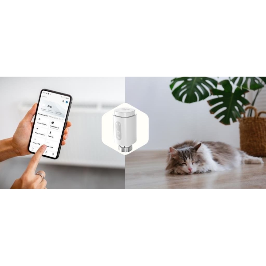 Älykäs termostaatinpää LED näytöllä 2xAA/3V Zigbee