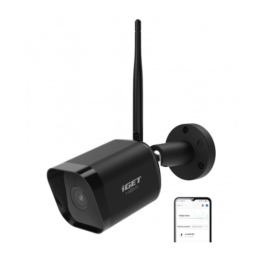 Älykäs ulkokamera anturilla Full HD 1080p 12V IP65 Wi-Fi Tuya musta