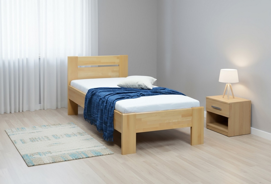 AMBER massiivipuinen yhden hengen sänky 90x200 cm pyökki