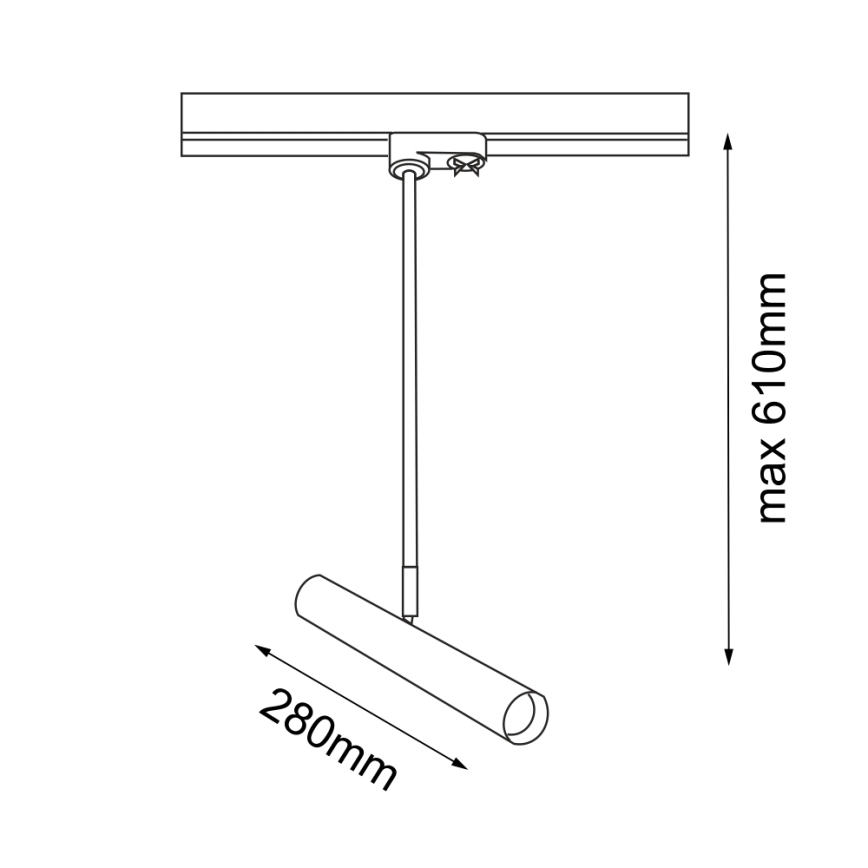 Amplex - Riippukattokruunu kiskojärjestelmään 1xGU10-MR11/15W/230V musta/messinki
