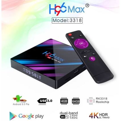 Android TV box SMART 4GB RAM 4K Wi-Fi + kaukosäädin