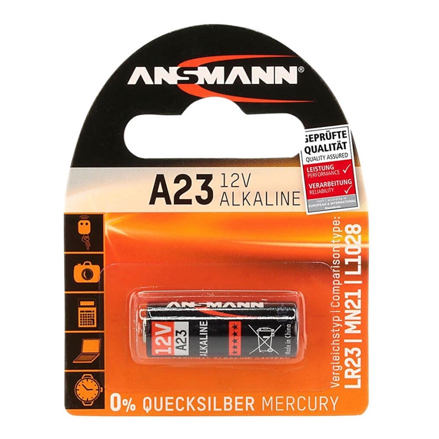 Ansmann 04678 - A 23 - Alkaliparisto A23/LR23/LRV08, 12V