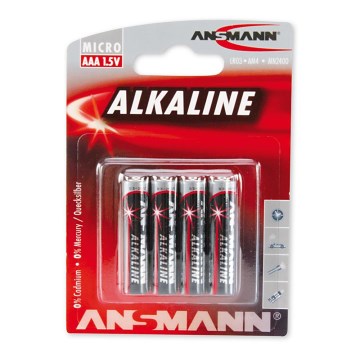 Ansmann 09630 LR03 AAA RED - 4kpl alkaliparisto 1,5V