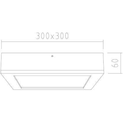 APLED - LED-kattovalo QUADRA LED/24W/230V tammi