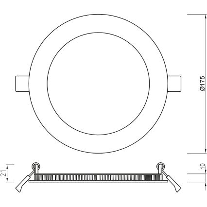 APLED - LED Kylpyhuoneen upotettava valo RONDO LED/12W/230V IP54 175 mm