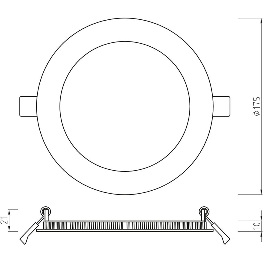APLED - LED Kylpyhuoneen upotettava valo RONDO LED/12W/230V IP54 175 mm