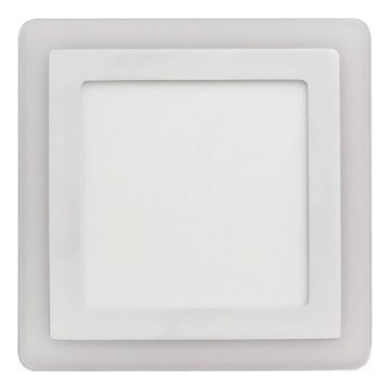 APLED - LED Kylpyhuoneen upotettava valo SQUARE DUO LED/4W + LED/12W/230V IP41 3000/4000K 19,5x19,5 cm valkoinen
