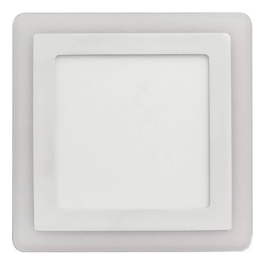 APLED - LED Kylpyhuoneen upotettava valo SQUARE DUO LED/4W + LED/12W/230V IP41 3000/4000K 19,5x19,5 cm valkoinen