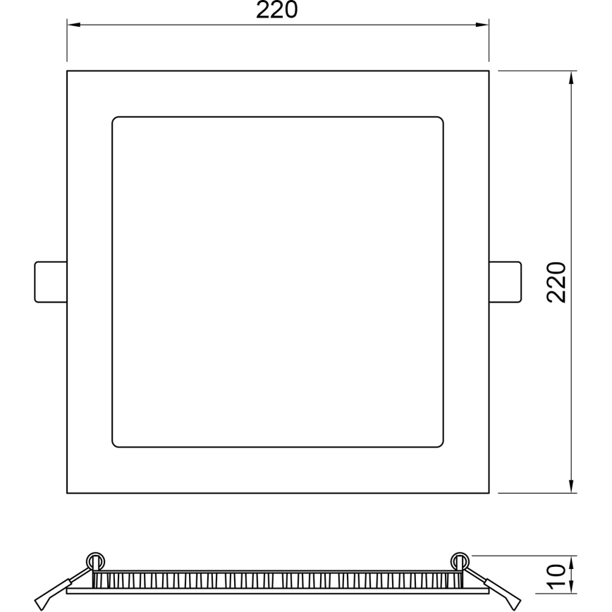 APLED - LED Kylpyhuoneen upotettava valo SQUARE LED/18W/230V IP41 220x220 mm