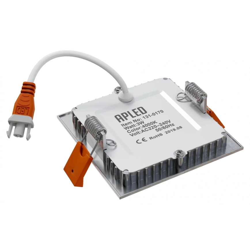 APLED - LED Kylpyhuoneen upotettava valo SQUARE LED/3W/230V IP41 85x85 mm
