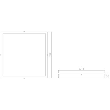 APLED - LED Pinta-asennettava paneeli  QUADRA LED/40W/230V 4000K 60x60cm IP41