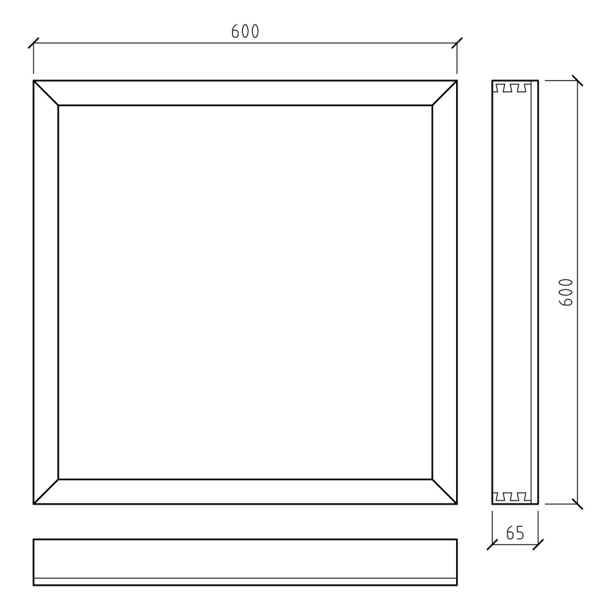 APLED - LED Pinta-asetettava paneeli QUADRA LED/40W/230V tammi