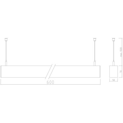 APLED - LED Riippuvalaisin LOOK LED/23W/230V 4000K 60 cm hopea