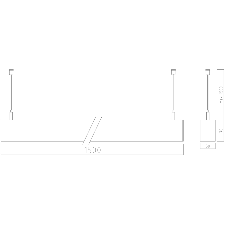 APLED - LED Riippuvalaisin LOOK LED/58W/230V 4000K 150 cm hopea