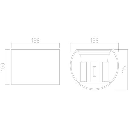 APLED - LED-ulkoseinävalaisin OVAL 2xLED/3W/230V IP65