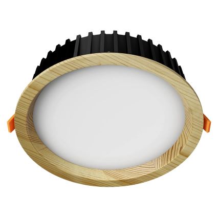 APLED - LED upotettava valo RONDO WOODLINE LED/12W/230V 3000K halkaisija 20 cm mänty massiivipuu