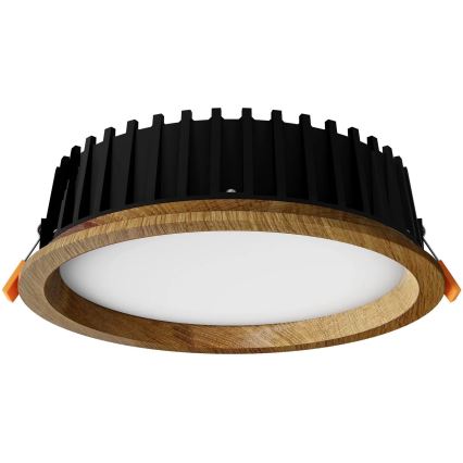 APLED - LED upotettava valo RONDO WOODLINE LED/12W/230V 3000K halkaisija 20 cm tammi massiivipuu