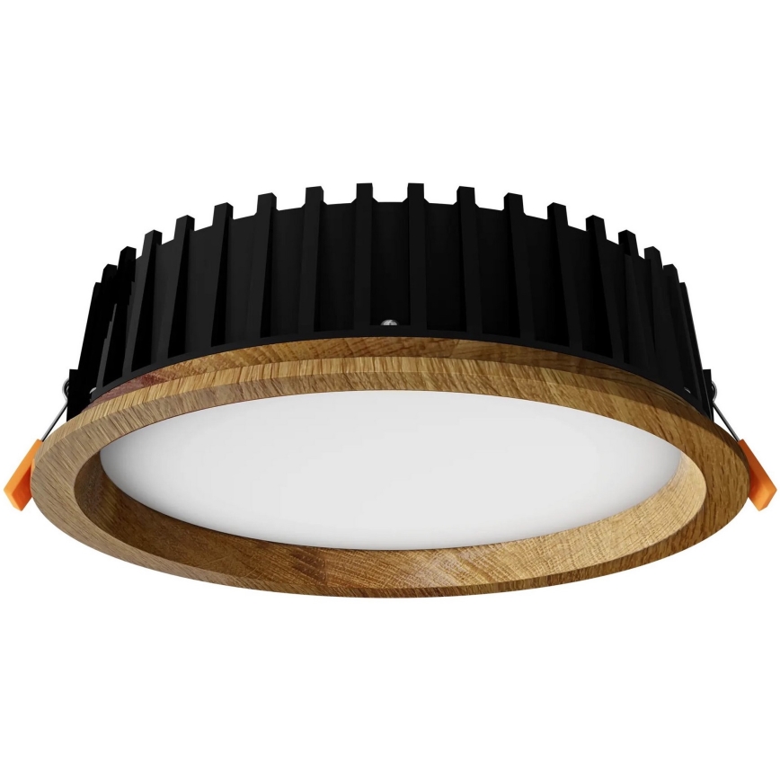 APLED - LED upotettava valo RONDO WOODLINE LED/12W/230V 3000K halkaisija 20 cm tammi massiivipuu