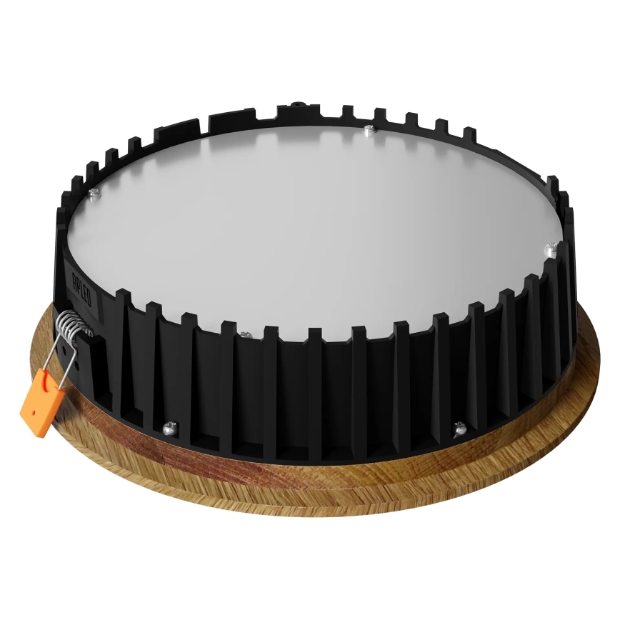 APLED - LED upotettava valo RONDO WOODLINE LED/12W/230V 3000K halkaisija 20 cm tammi massiivipuu