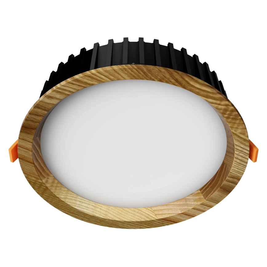APLED - LED upotettava valo RONDO WOODLINE LED/12W/230V 3000K halkaisija 20 cm tuhka massiivipuu