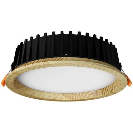 APLED - LED upotettava valo RONDO WOODLINE LED/12W/230V 4000K halkaisija 20 cm mänty massiivipuu