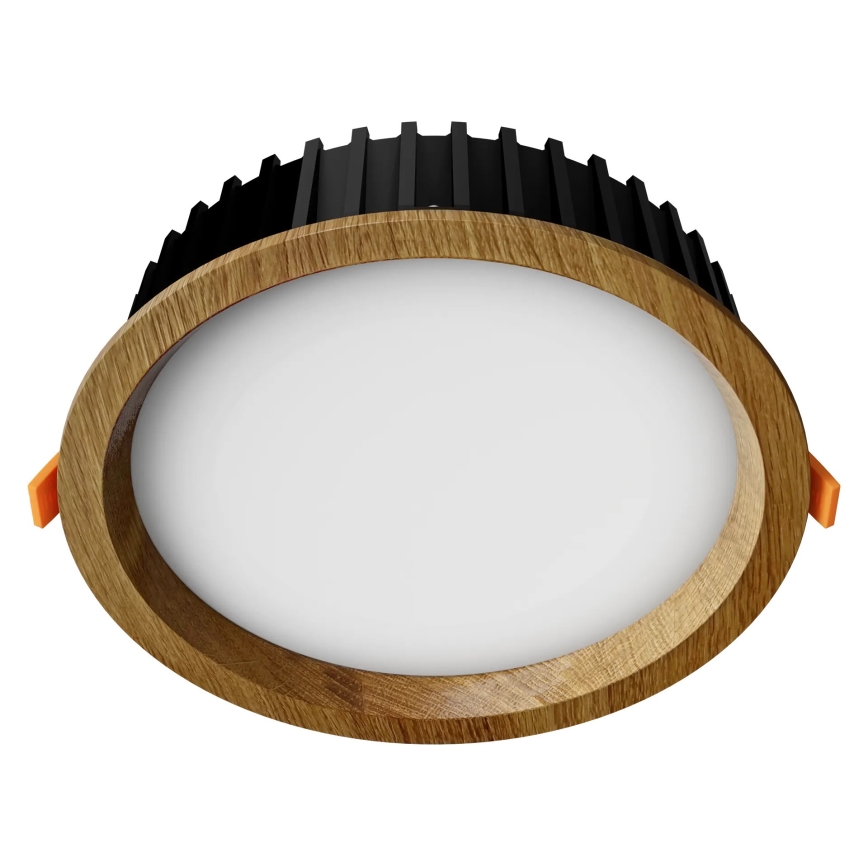 APLED - LED upotettava valo RONDO WOODLINE LED/12W/230V 4000K halkaisija 20 cm tammi massiivipuu