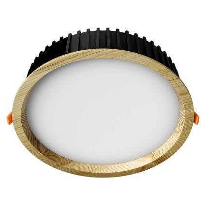 APLED - LED upotettava valo RONDO WOODLINE LED/18W/230V 3000K halkaisija 26 cm mänty massiivipuu